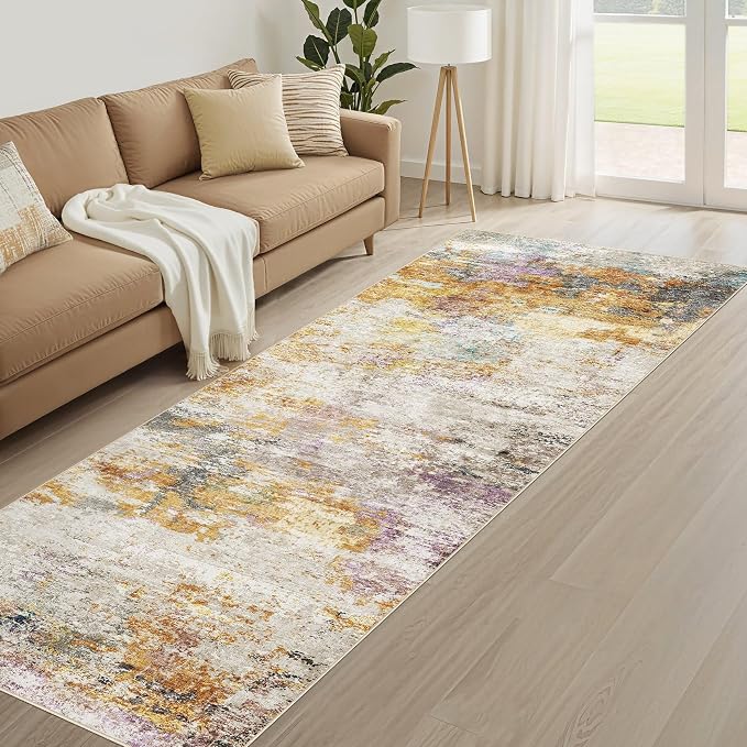 Runner Rug Kitchen Washable Rugs: 2x10 Non-Slip Abstract Soft Modern Stain - Image 8
