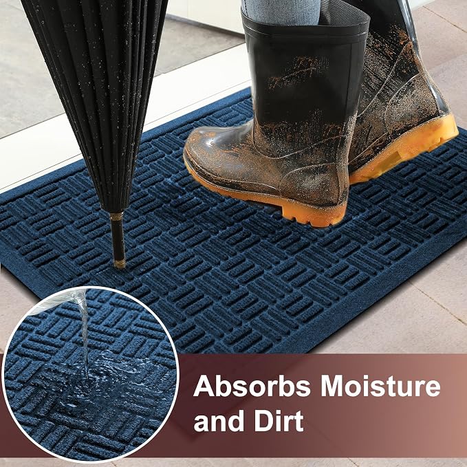 Mibao Front Door Mat Outdoor Entrance, Waterproof Dirt Trapper Doormat - Image 3