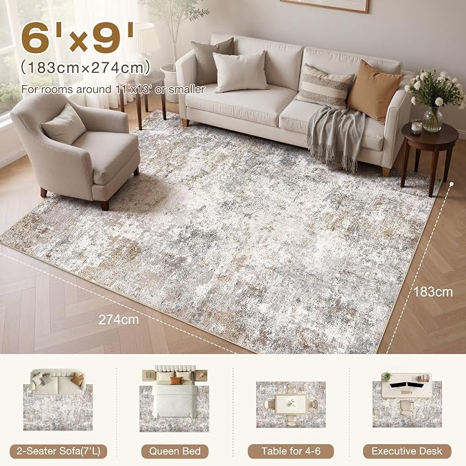 UERMEI 6x9 Area Rug Living Room Rugs - Image 4
