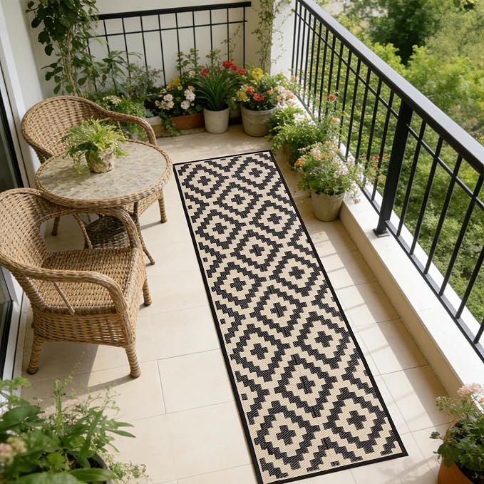 SAND MINE Reversible Mats, Plastic Straw Rug, Modern Area Rug, Large Floor Mat - Image 5