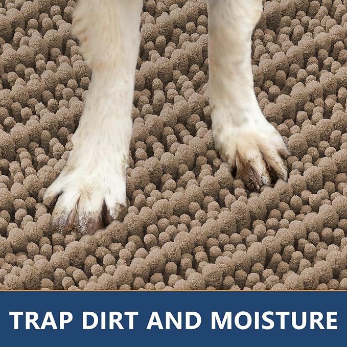 Smiry Dog Door Mat for Muddy Paws 47x24, Absorbent Dirt Trapper, Non-Slip - Image 4