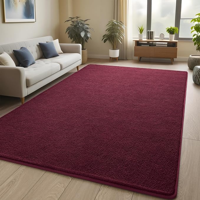 Pettop 7x10 ft Burgundy Red Area Rugs - Image 8