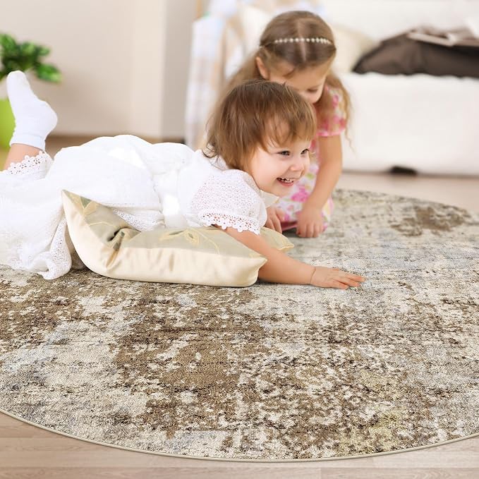 5ft Round Area Rug Living Room Rugs - Image 6