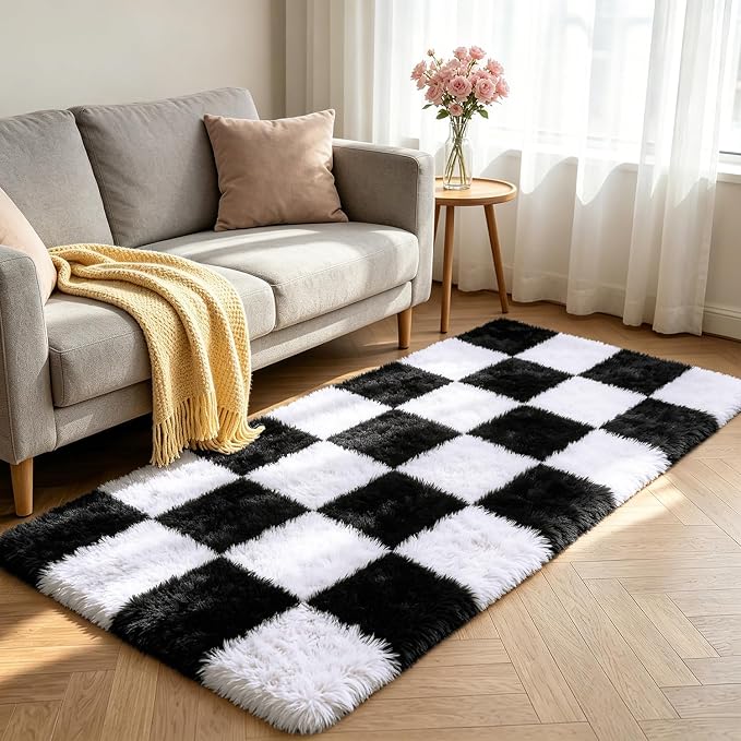 Shag Runner Rug for Bedroom Living Room 3x7 Upgrade Non-Slip Fluffy Soft - Image 2