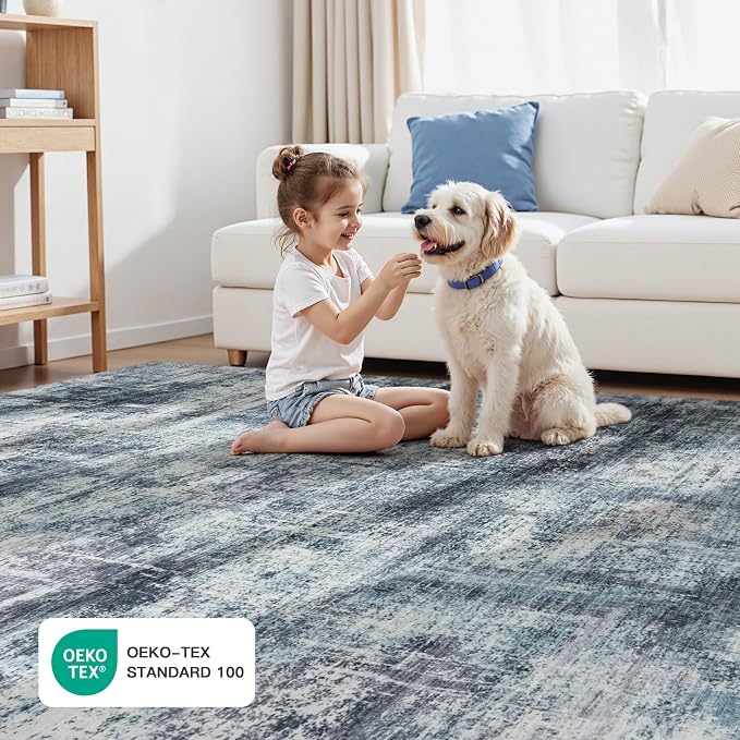 Lofus 5x7 Area Rug for Living Room, Neutral Modern Washable Carpet for Bedroom - Image 5