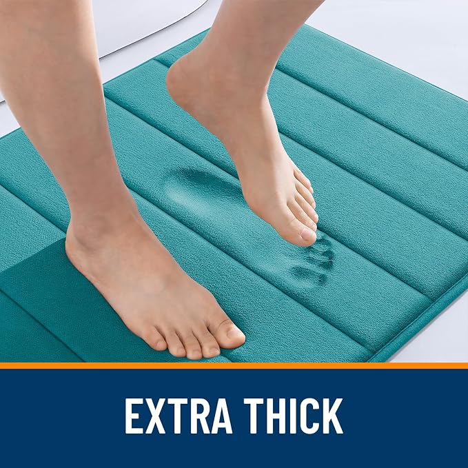 OLANLY Memory Foam Bath Mat 24x16, Super Soft Absorbent Bathroom Rugs, Quick Dry - Image 6