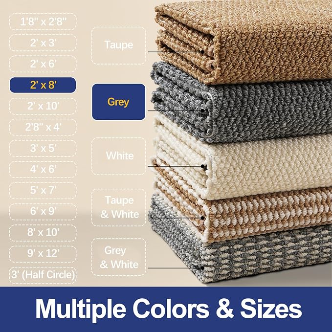 Faux Jute Hallway Runner Rug 2'x8', Washable & Non-Slip, No Odor. Farmhouse - Image 7
