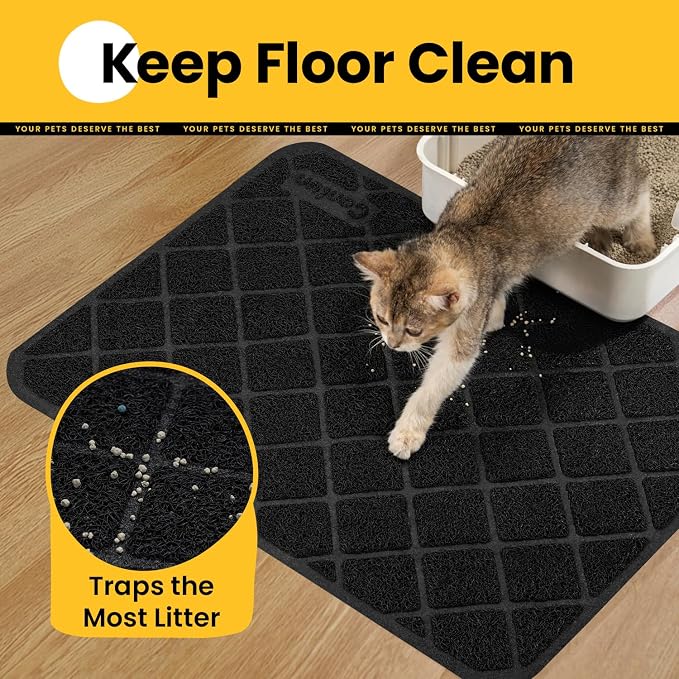 Conlun Cat Litter Mat Litter Trapping Mat, Less Waste Cat Litter Box Mat - Image 3