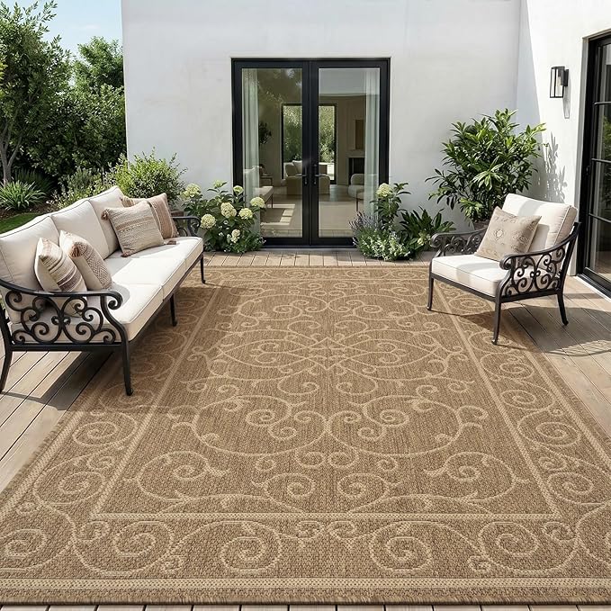 MontVoo-Outdoor Rug-Patio Rug 8x10 ft Polypropylene Indoor Outdoor Rugs Outdoor - Image 8