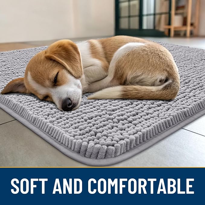 Smiry Dog Door Mat for Muddy Paws 40x32, Absorbent Dirt Trapper, Non-Slip - Image 2