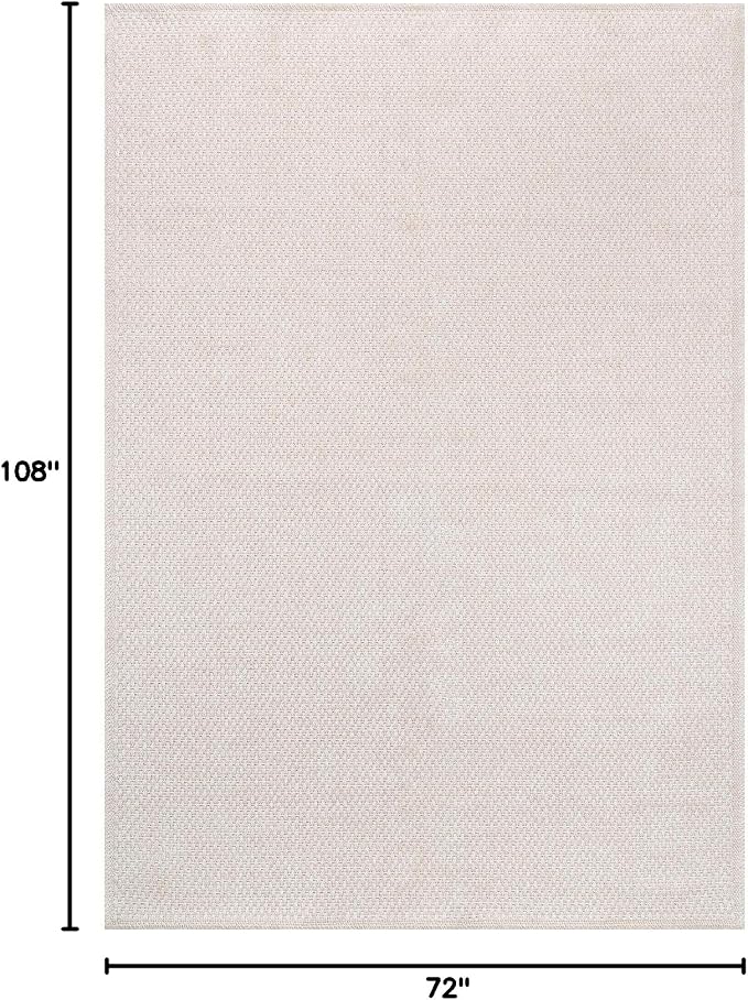 CAMILSON Easy Jute Rug 6x9, Indoor Outdoor Off-White Farmhouse Area Rugs - Image 2