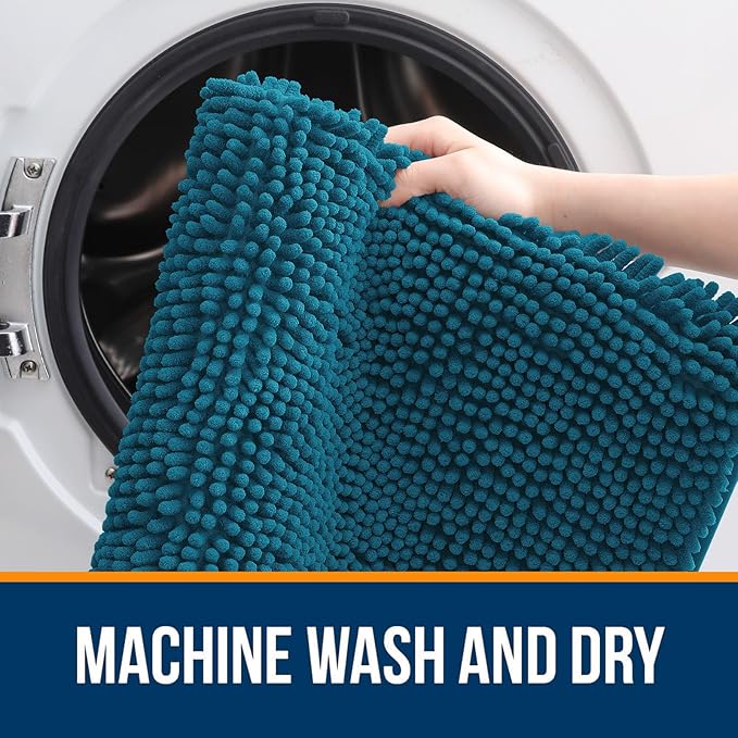 OLANLY Large Bathroom Rugs 45x27, Extra Soft Absorbent Chenille Bath Rugs - Image 5