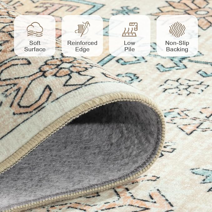 Lofus Vintage Living Room Rugs 8x10, Soft Machine Washable Area Rug - Image 9