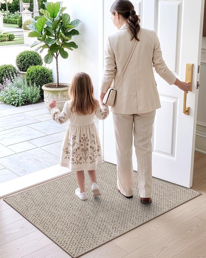 DEXI Ultra Thin Door Mat Indoor Entrance 24x36, Non Slip Rubber Backed Entryway - Image 9