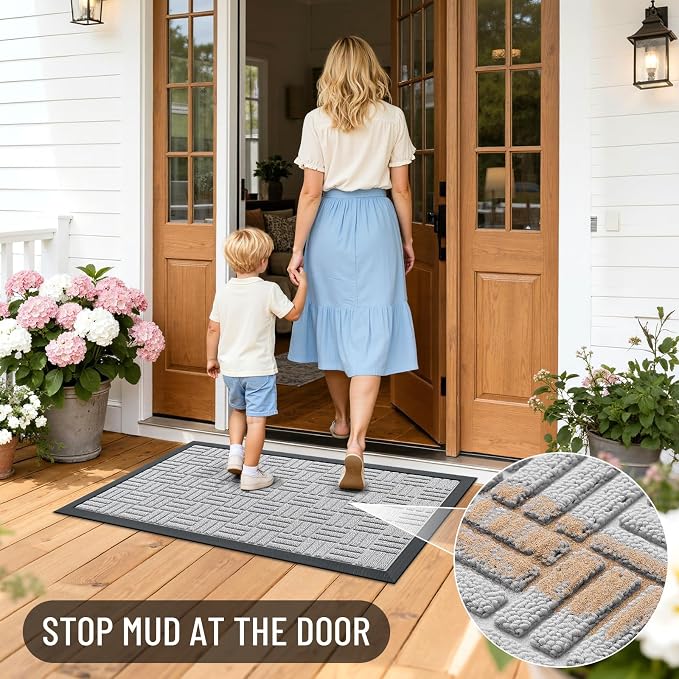 OLANLY Front Door Mat Outside Entrance 71x47, Heavy Duty Sturdy Natural Rubber - Image 7