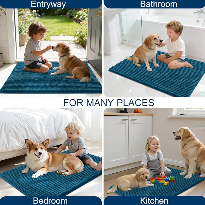 OLANLY Dog Door Mat for Muddy Paws 40x32, Ultra Absorbent Chenille Mud Doormat - Image 8