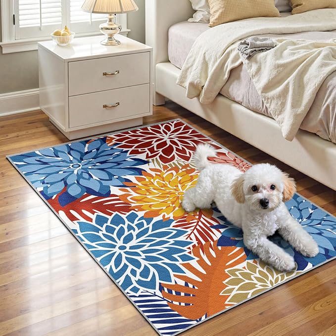 Arenarug 2x3 Colorful Washable Small Rug Tropical Botanical Modern Floral - Image 8
