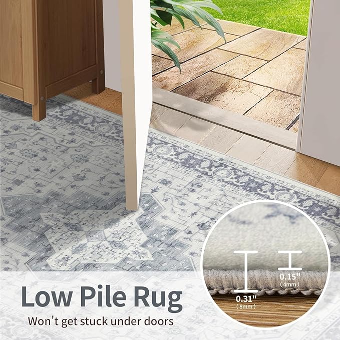 Rugxara 8x10 Washable Area Rug for Living Room, Extra Large Vintage Boho Rugs - Image 7