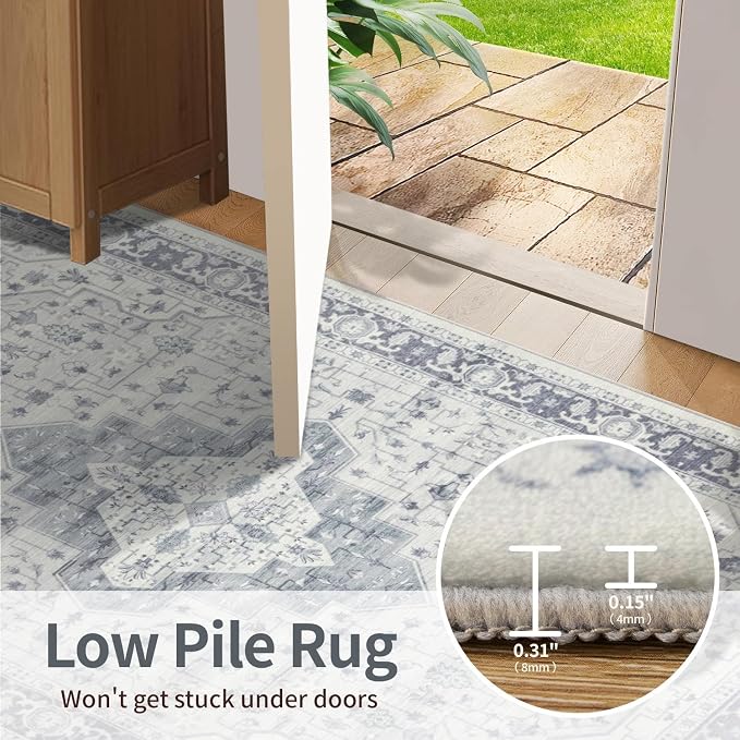 Rugxara 5X7 Washable Area Rug for Living Room, Vintage Large Boho Rugs for - Image 7