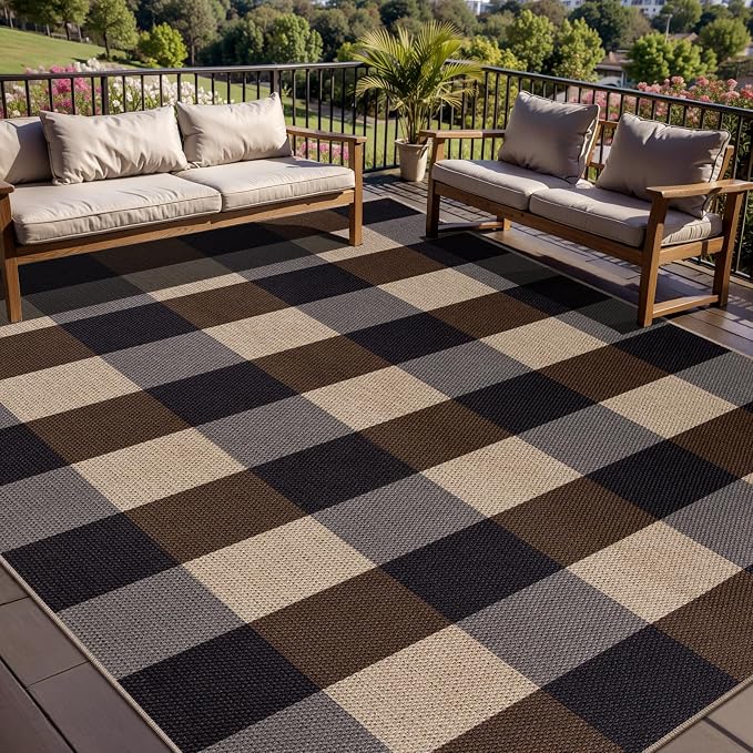 Tangsoo Checkered Easy Jute Rug 5x7 Large Washable Area Rug - Image 2