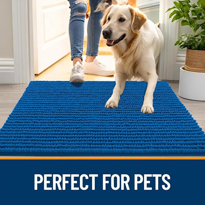 OLANLY Dog Door Mat for Muddy Paws 24x16, Ultra Absorbent Chenille Mud Doormat - Image 6