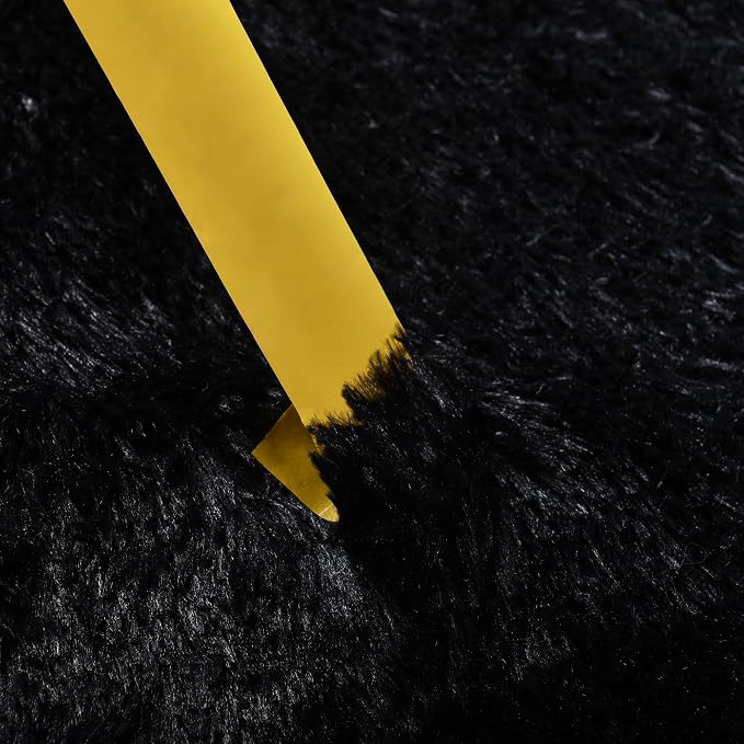 Small Black Area Rug, 2x3 Rug for Bedroom Shaggy Throw Rugs for Dorm Rug - Image 3