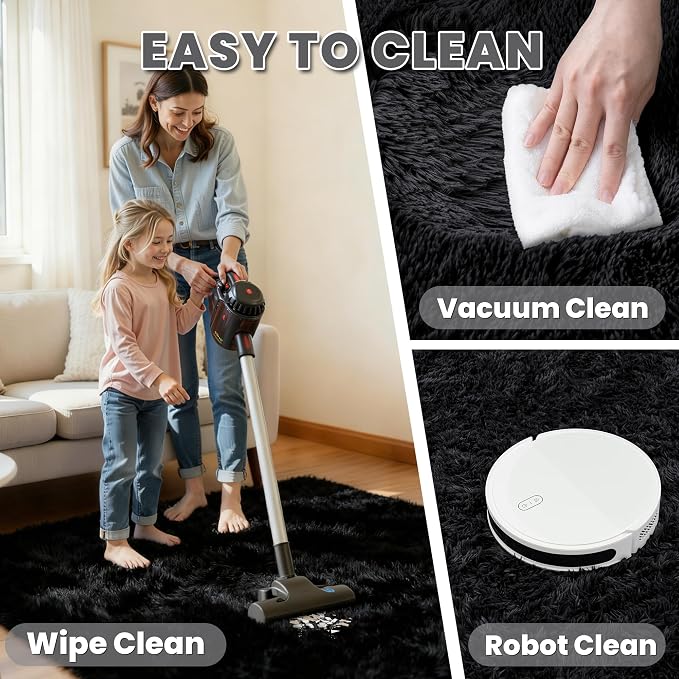 5x7 Area Rug for Living Room, Ultra Soft Fluffy Shag Rugs for Bedroom, Non-Slip - Image 4