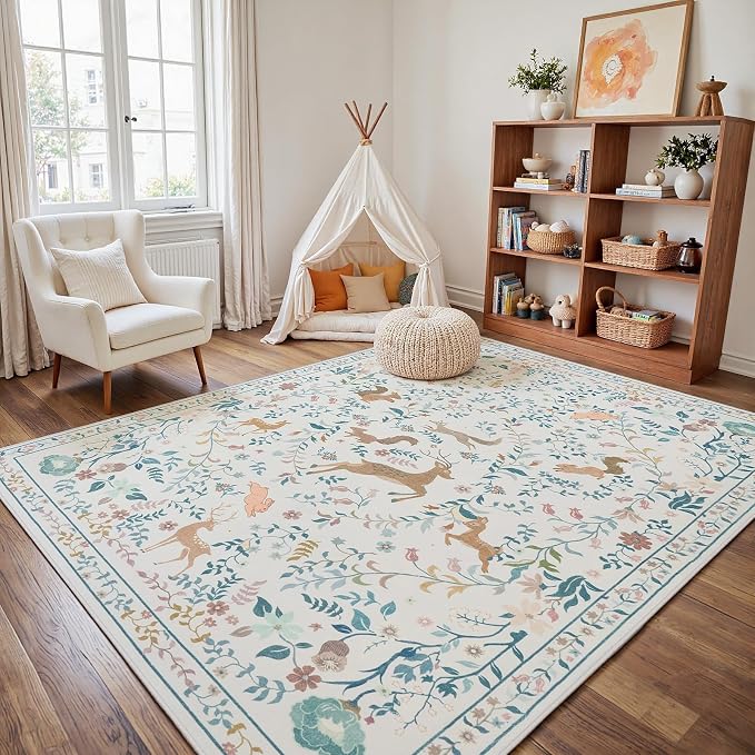 6x9 Area Rugs Washable Rug: Large Boho Living Room Rug Soft Non-Slip Low Pile - Image 8
