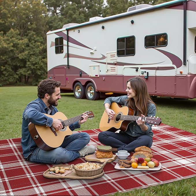 GENIMO Waterproof Outdoor Rug for Patio Clearance, Lightweight RV Camping Mat - Image 2
