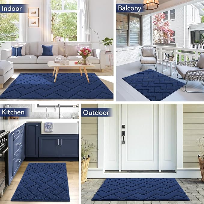 hicorfe Indoor Door Mat, TPR Backing Dirt Trapper Entryway Mat, Washable Floor - Image 8