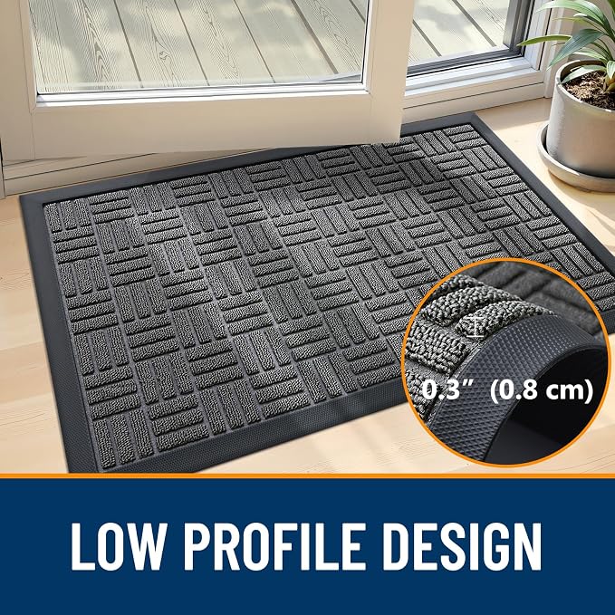 OLANLY Front Door Mat Outside Entrance 59x23, Heavy Duty Sturdy Natural Rubber - Image 5