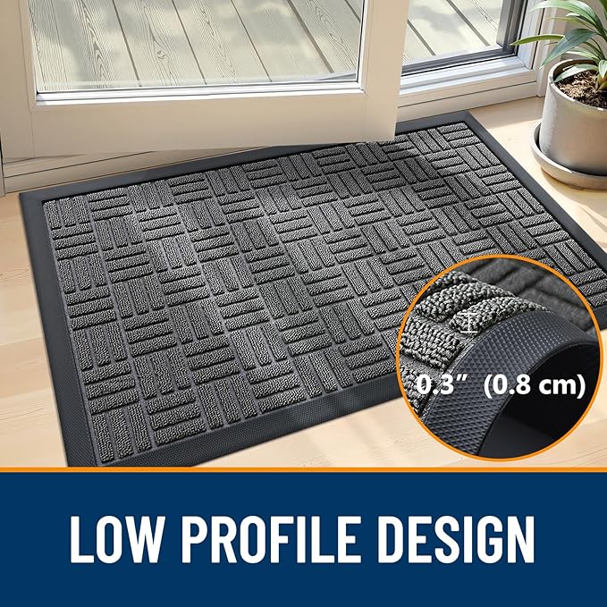 OLANLY Front Door Mat Outside Entrance 71x23, Heavy Duty Sturdy Natural Rubber - Image 5