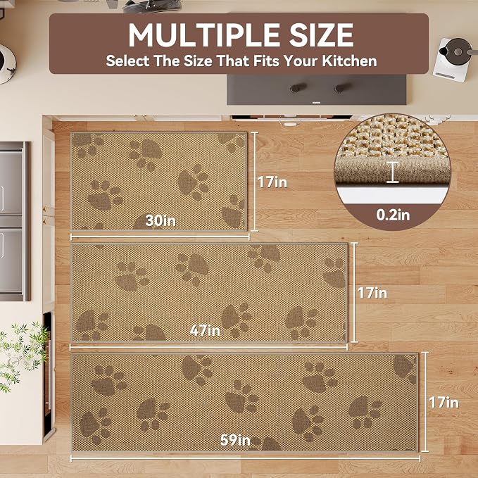 YDKGL Non-Slip Kitchen Mats for Floor, Soft Woven Linen Embroidery Kitchen - Image 2