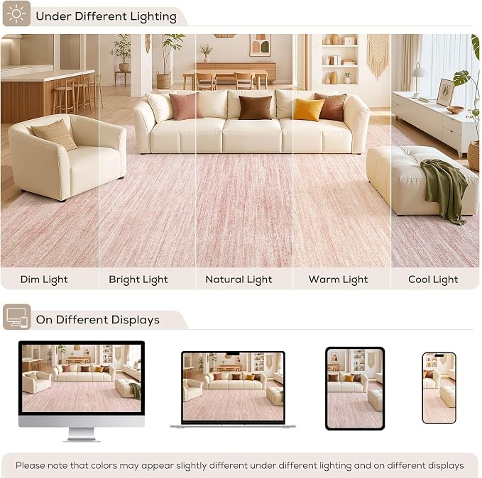 Nakagishi 6X8 Area Rugs Living Room: Washable Large Vintage Rug Neutral - Image 9