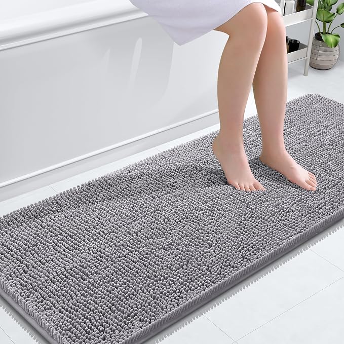OLANLY Bathroom Runner Rugs 59x24, Extra Soft Absorbent Chenille Bath Rugs by OLANLY
