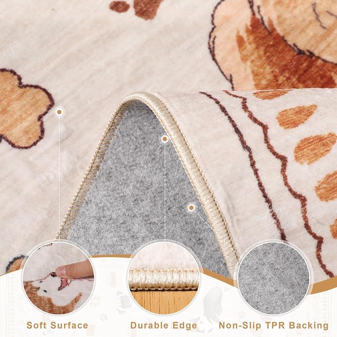 DUKINO 4x6 Area Rug, Non Slip Washable Rug - Image 5