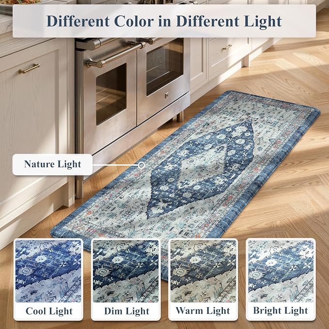 Collive Boho Kitchen Floor Mats, Cushioned Anti Fatigue Kitchen Runner Rugs - Image 7