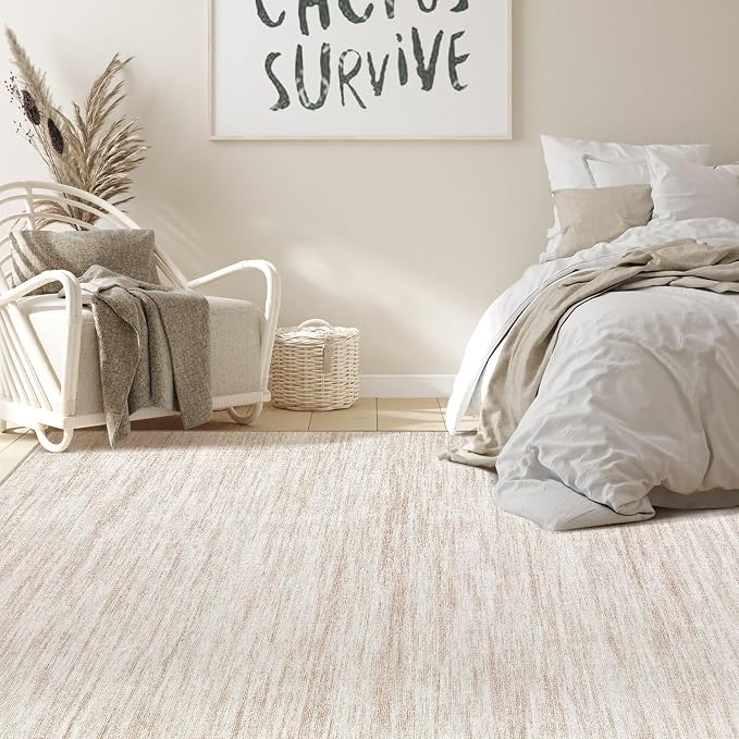 Nakagishi 10x14 Area Rugs Living Room: Washable Large Vintage Rug Neutral - Image 7