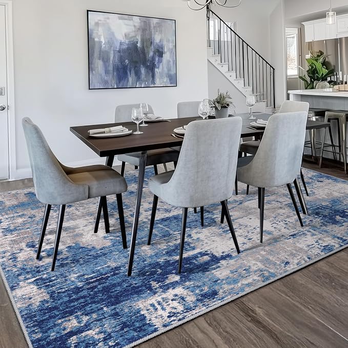 RELEANY Washable Area Rugs 10'x12' Non-Slip Modern Abstract Soft - Image 3