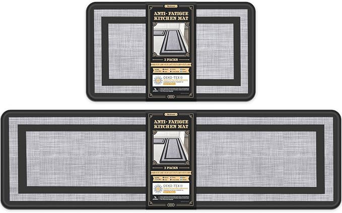 Mattitude Kitchen Mats Set of 2 Cushioned Rugs Anti-Fatigue Mats by Mattitude