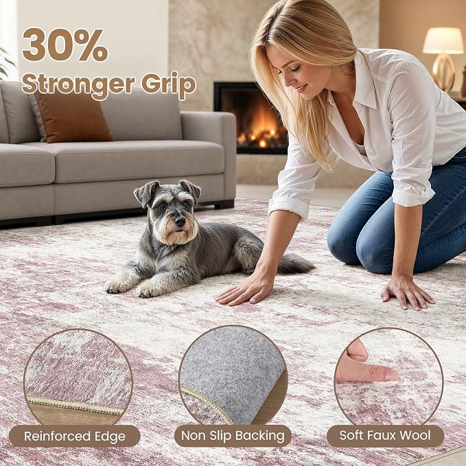 Washable 8x10 Area Rug for Living Room - Image 3