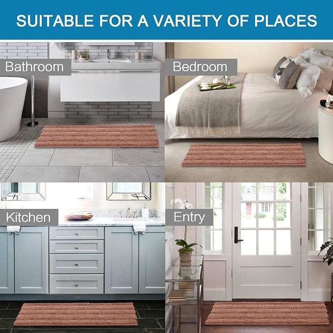 H.VERSAILTEX 2 Piece Set Bathroom Rugs Bath Mats Sets Super Absorbent Chenille - Image 6