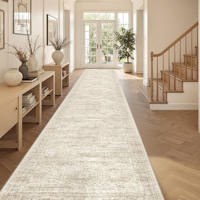 3x20 Washable Runner Rug for Hallway, Non-Slip Long Hallway Runner for Entryway by Restydon