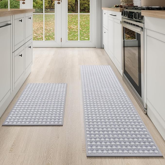 YDKGL Kitchen Mat Kitchen Rugs Sets of 2 PCS Non Slip Washable, Super Absorbent by YDKGL