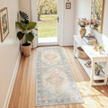 RELEANY Area Rugs Runner 2'x6' Washable Non-Slip, Floral Vintage Distress by RELEANY