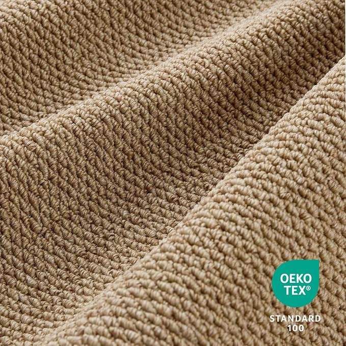 Faux Jute Area Rug 9'x12', Washable & Non-Slip, Taupe | 0.27" Low Pile Easy - Image 3