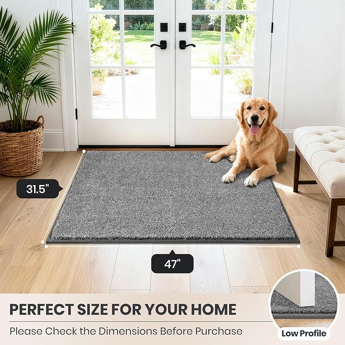 PURRUGS Dirt Trapping Door Mat 31.5" x 47", Non-Slip Machine Washable Entryway - Image 8