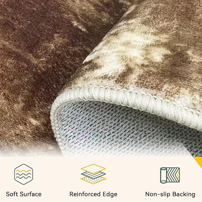 RELEANY Washable Area Rugs 2'x3' Non-Slip Modern Abstract Soft - Image 4