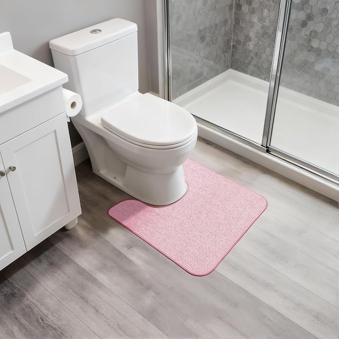 Bosap Toilet Rugs U Shaped Bathroom Rug, Machine Washable Non Slip Quick Dry - Image 6