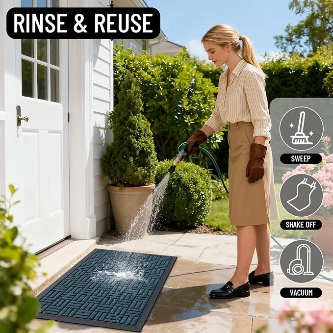 OLANLY Front Door Mat Outside Entrance 59x23, Heavy Duty Sturdy Natural Rubber - Image 8